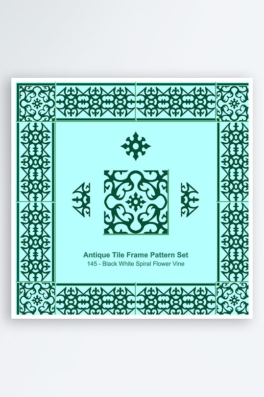 矢量方形围边图案背景-众图网