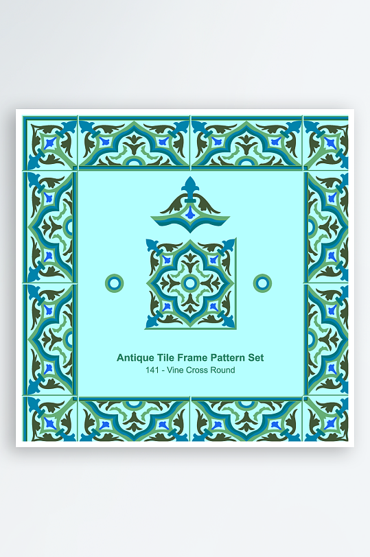 矢量方形围边图案背景-众图网