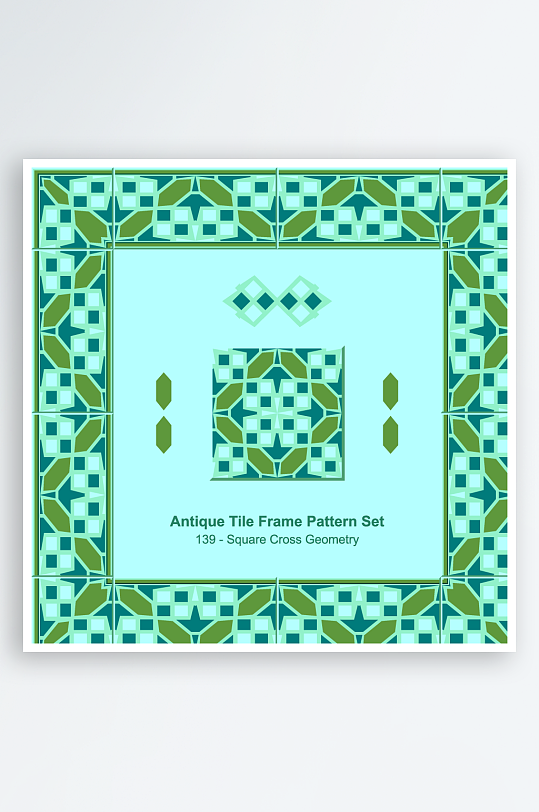 矢量方形围边图案背景-众图网