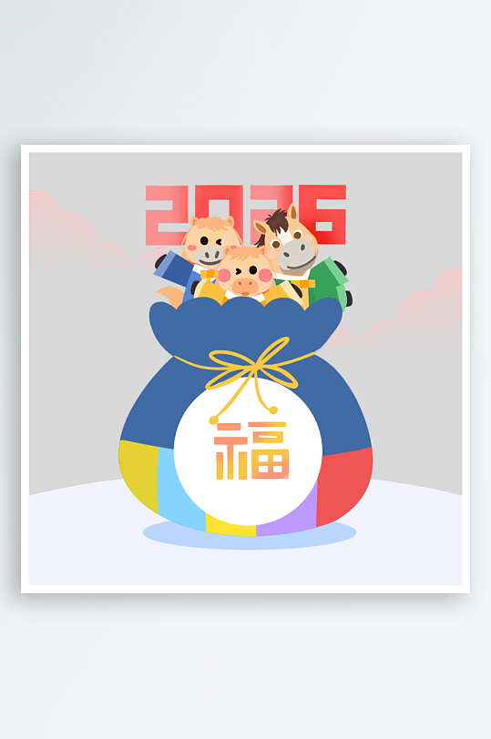 创意简约马年背景设计-众图网