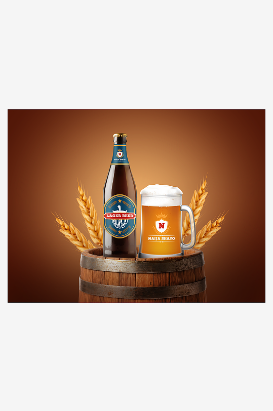 酒瓶包装样机模板素材-众图网