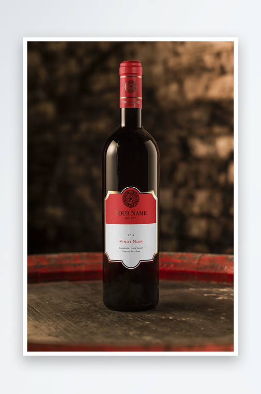 红酒瓶包装样机vi模板素材-众图网