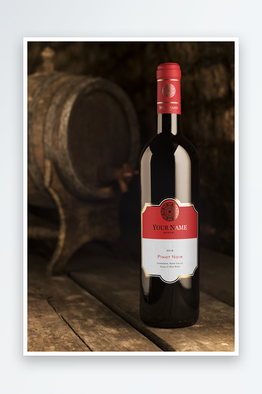 红酒瓶包装样机vi模板素材-众图网