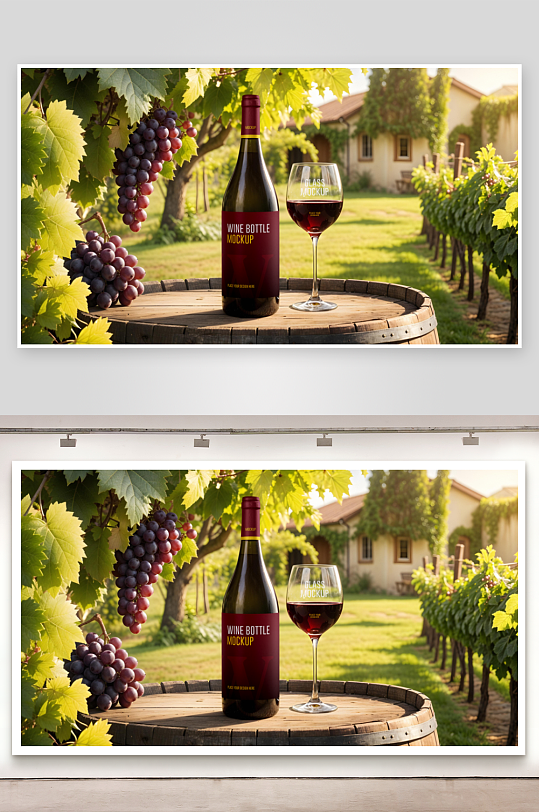 红酒瓶包装样机vi模板素材-众图网