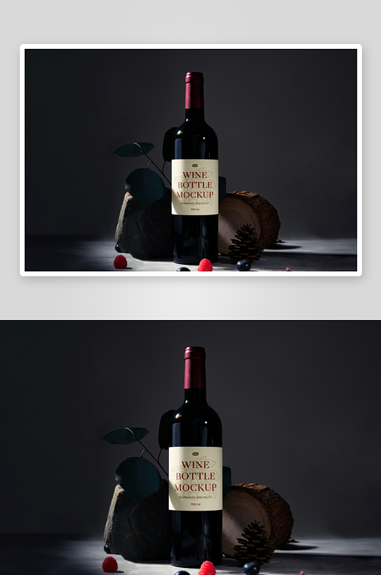 红酒瓶包装样机vi模板素材-众图网
