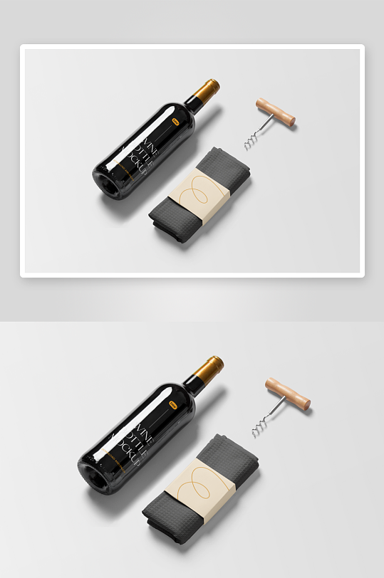 红酒瓶包装样机vi模板素材-众图网