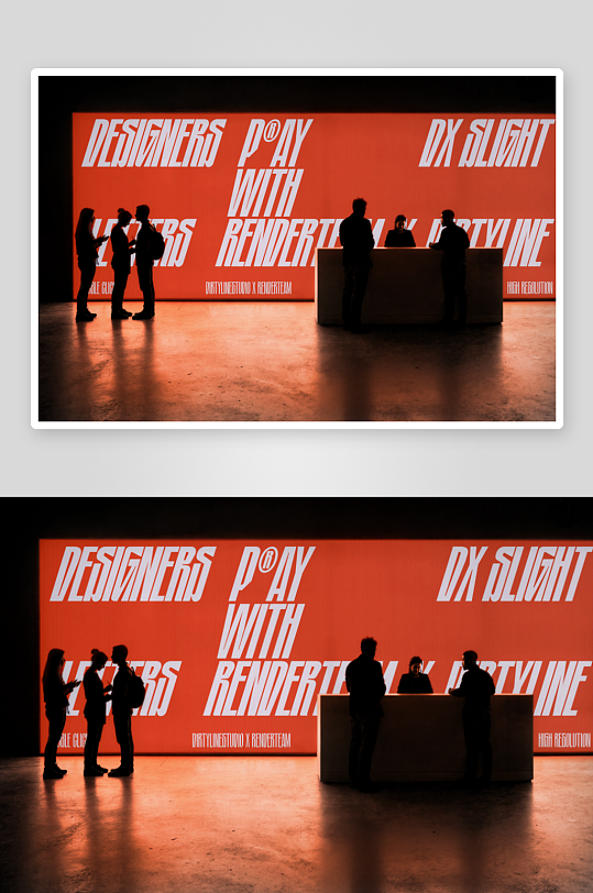 创意大气展厅广告样机-众图网