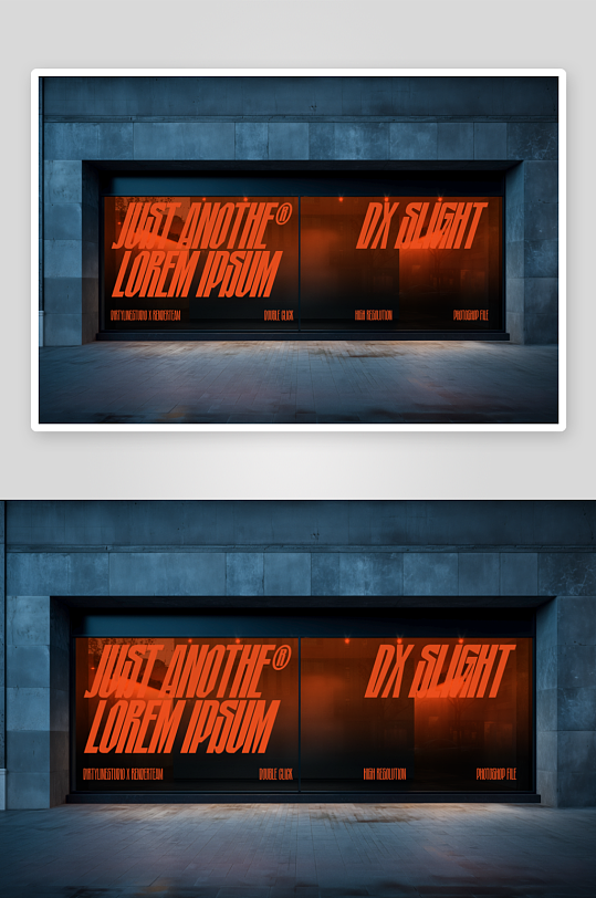 创意大气展厅广告样机-众图网