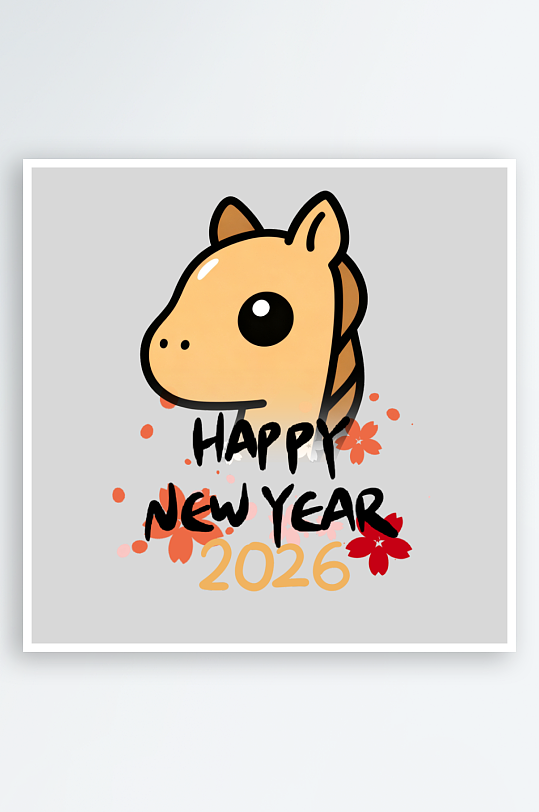 马年艺术字logo图标-众图网