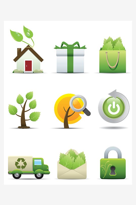 环保相关图标集合-众图网