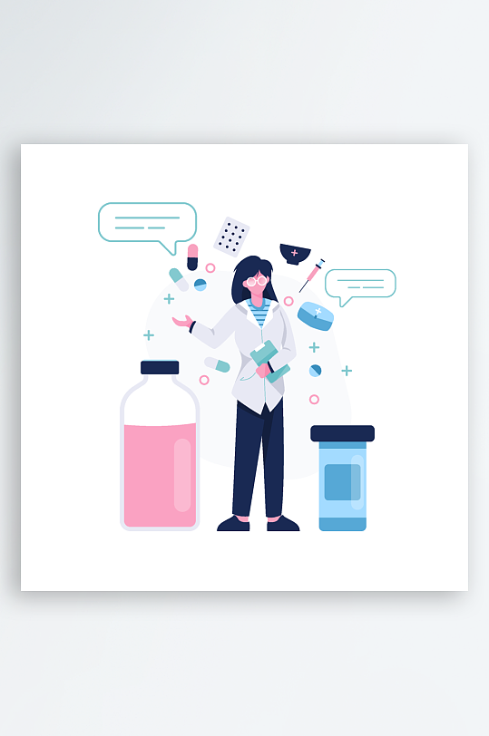 创意矢量医疗科技视觉展板-众图网