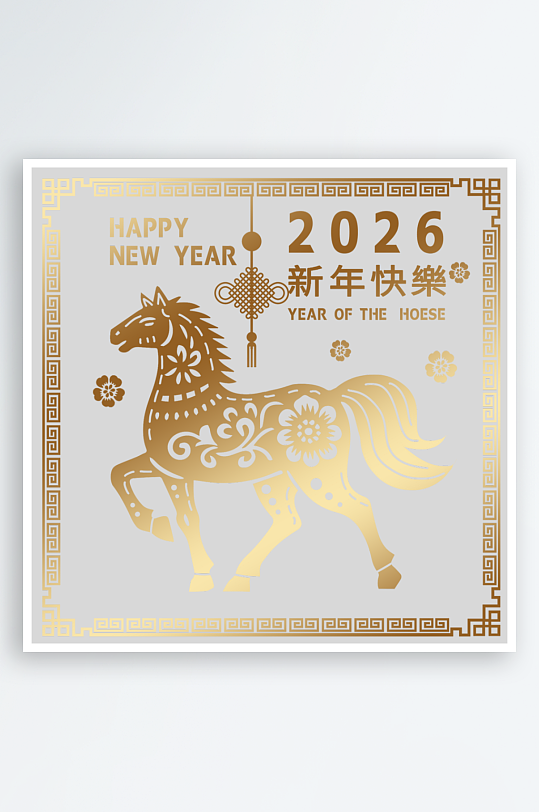 创意简约春节马年元素-众图网