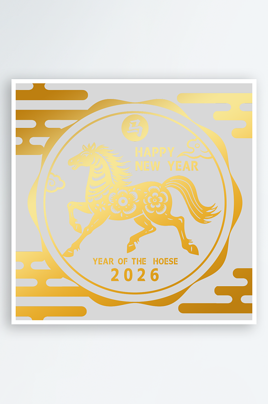 创意简约春节马年元素-众图网