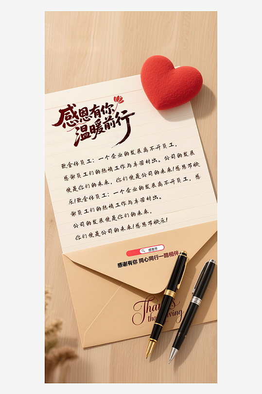 温馨浪漫感恩节海报-众图网