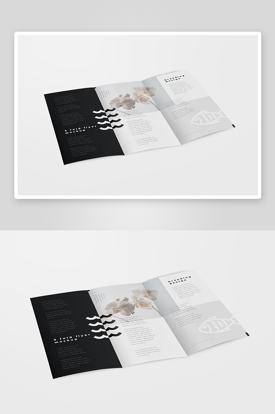 三折页说明书设计样机-众图网