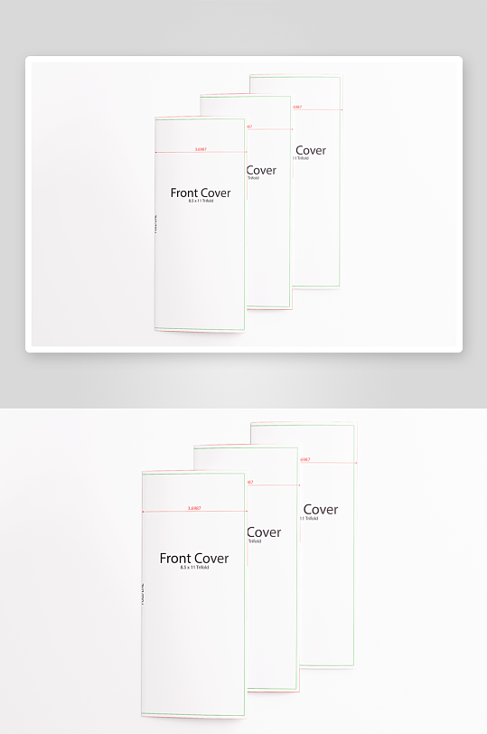 三折页说明书设计样机模板-众图网
