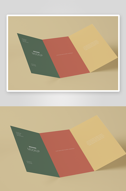 三折页说明书设计样机模板-众图网