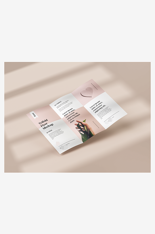 三折页说明书设计样机模板-众图网