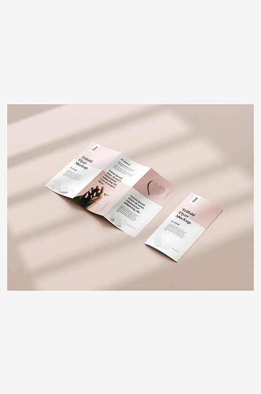 三折页说明书设计样机模板-众图网