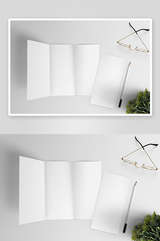 三折页说明书设计样机-众图网