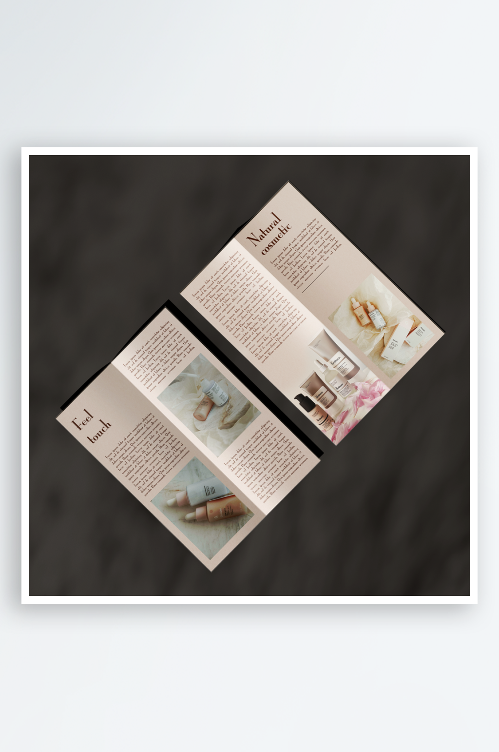 三折页说明书设计样机素材