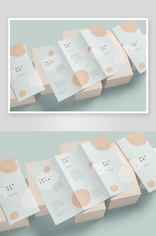 三折页说明书设计样机-众图网