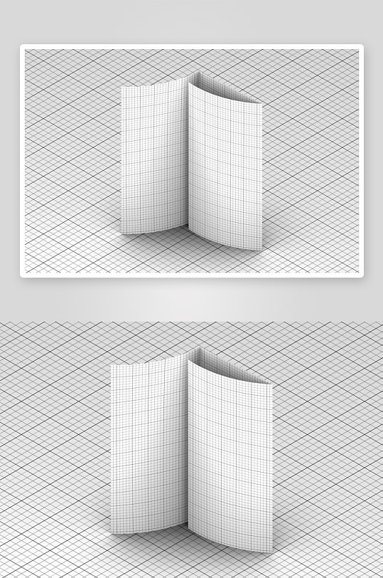 三折页说明书设计样机-众图网