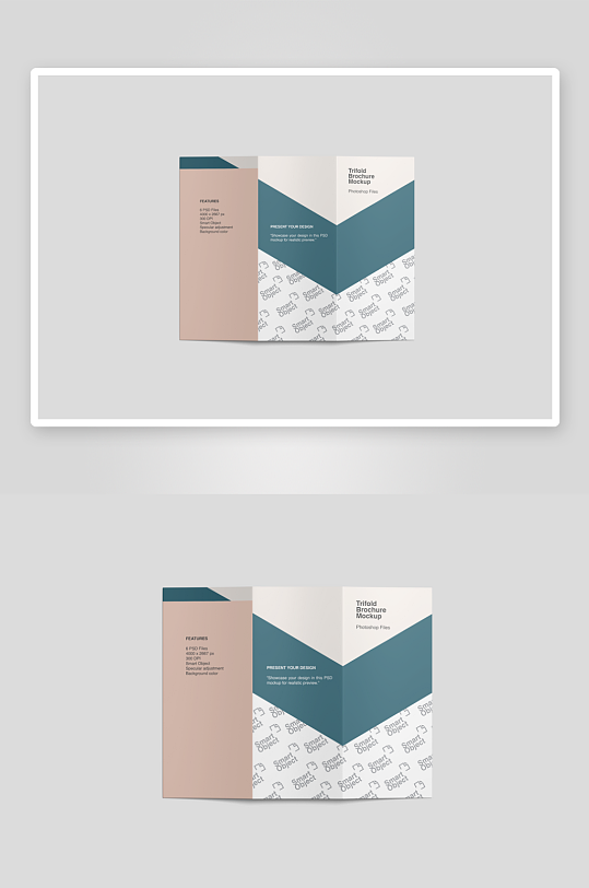 三折页说明书设计样机模板-众图网