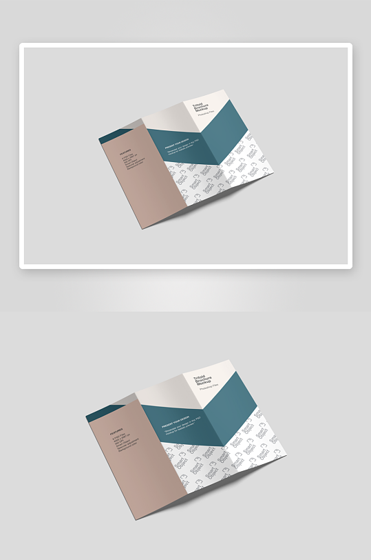 三折页说明书设计样机模板-众图网