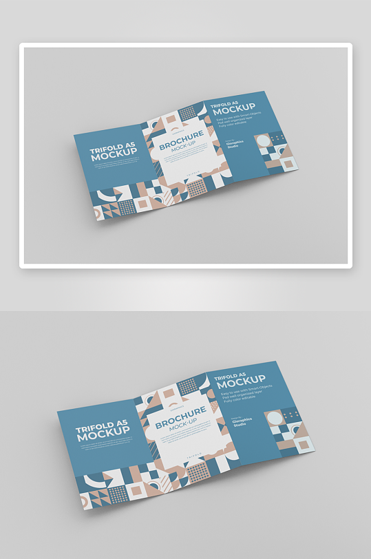 三折页说明书设计样机模板-众图网