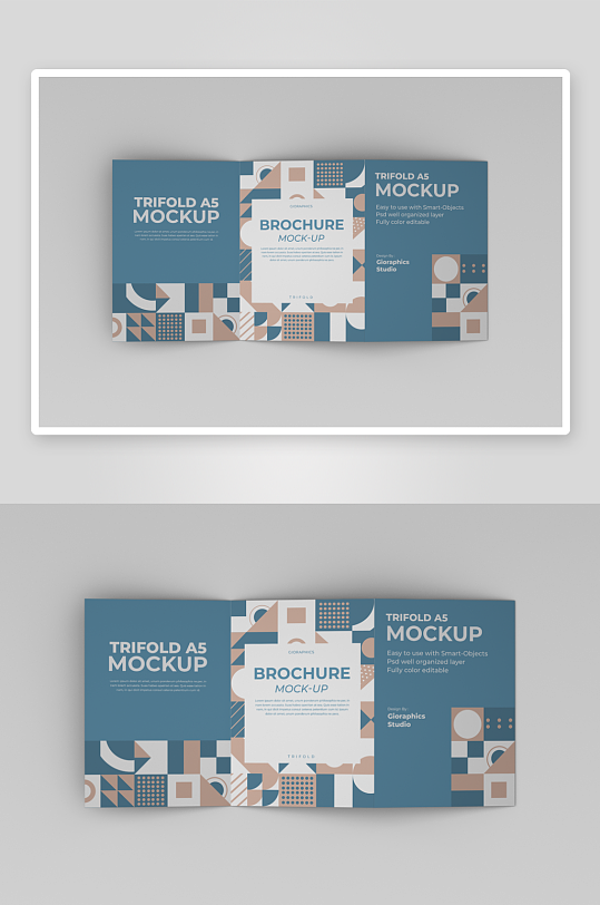 三折页说明书设计样机模板-众图网