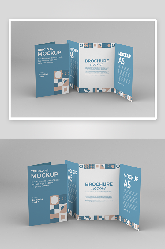 三折页说明书设计样机模板-众图网