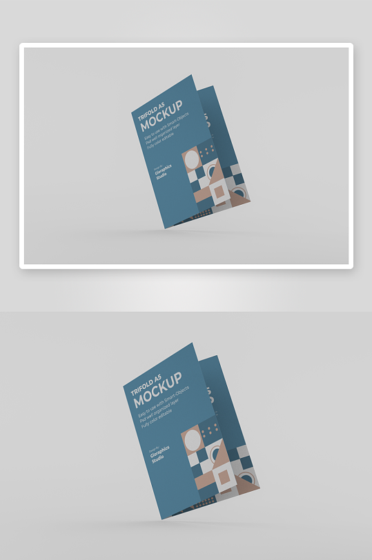 三折页说明书设计样机模板-众图网