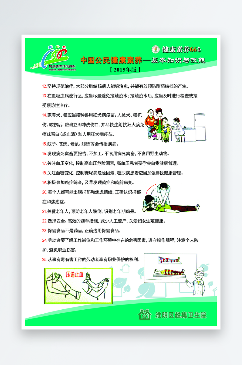 居民健康素养宣传海报素材