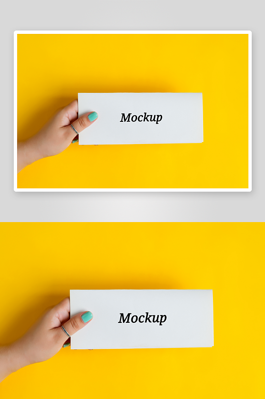 手持三折页样机模板-众图网