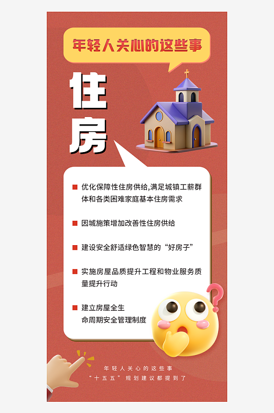 十五五展望民生解读海报住房-众图网