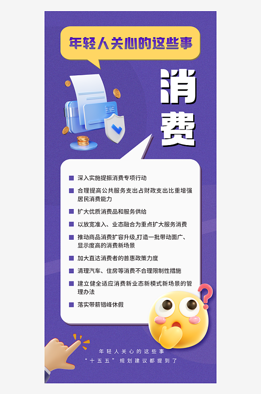 十五五展望民生解读海报消费-众图网