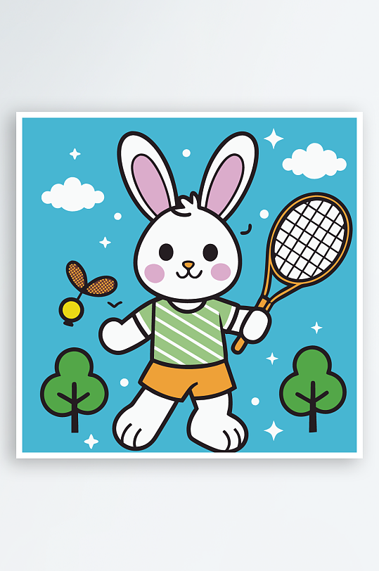 兔子矢量插画图形-众图网