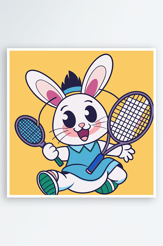 兔子矢量插画图形-众图网