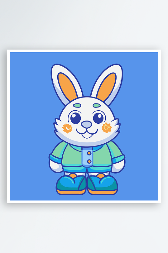 兔子矢量插画图形元素-众图网