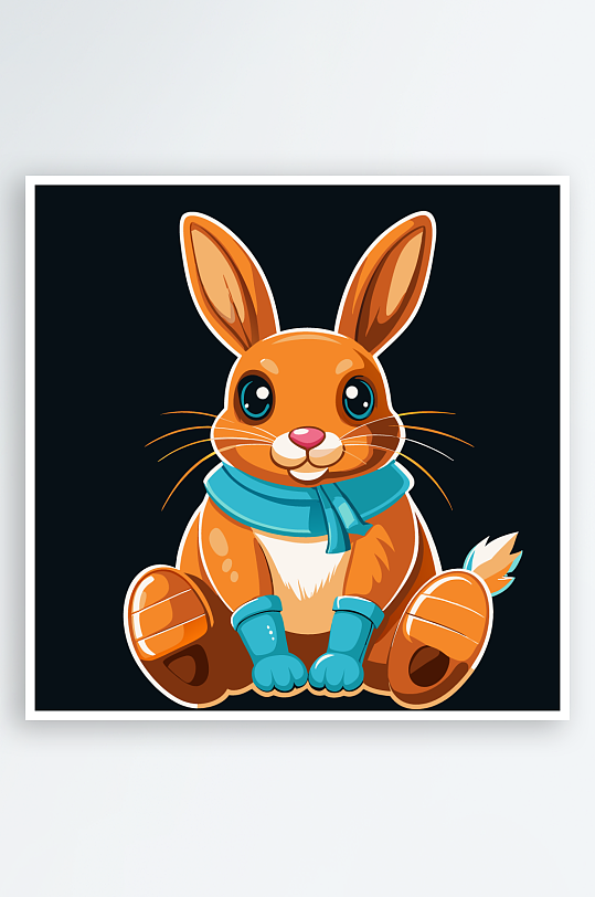 兔子矢量插画图形元素-众图网