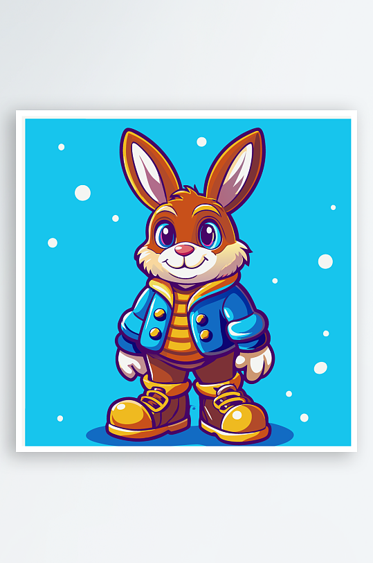 兔子矢量插画图形元素-众图网