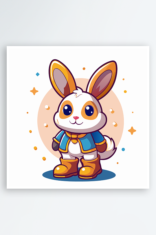 兔子矢量插画图形元素-众图网