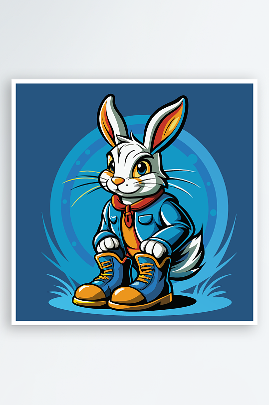 兔子矢量插画图形元素-众图网