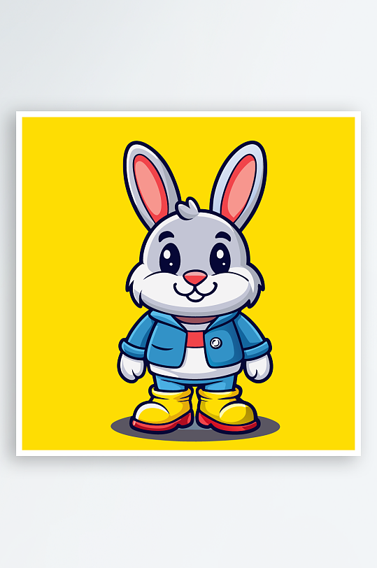 兔子矢量插画图形元素-众图网