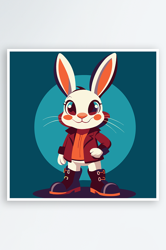 兔子矢量插画图形元素-众图网