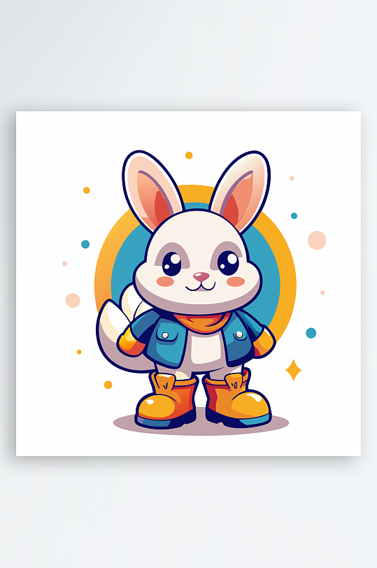 兔子矢量插画图形元素-众图网