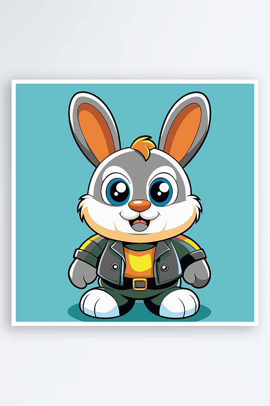 兔子矢量插画图形元素-众图网