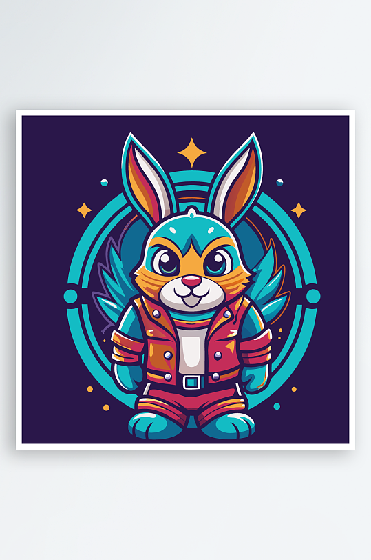 兔子矢量插画图形元素-众图网