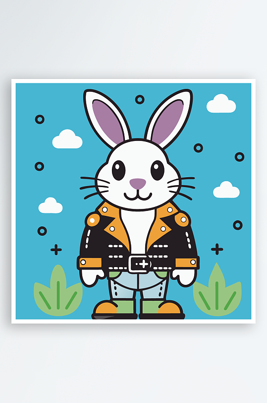 兔子矢量插画图形-众图网